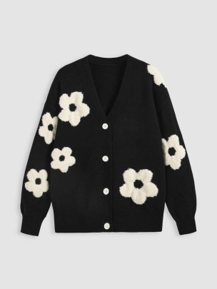 Cardigan à Motif Floral